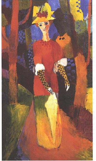 Woman in park, August Macke